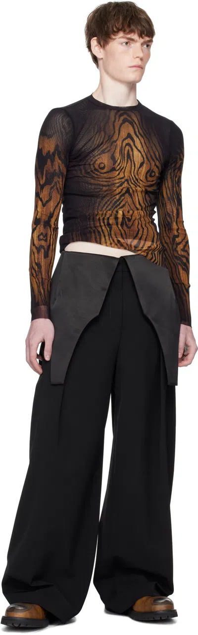 Jean Paul Gaultier Brown 'the Wood' Top In Multi