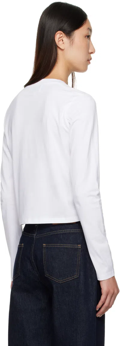 Loulou De Saison White Masal Organic Cotton Long-sleeve T-shirt In White