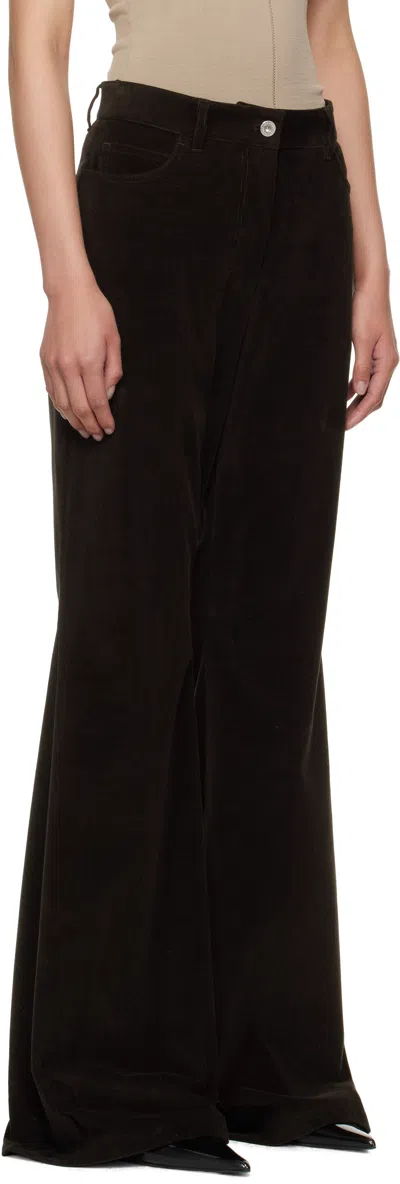 Ferragamo Sport Cotton-blend Flared Pants In Brown