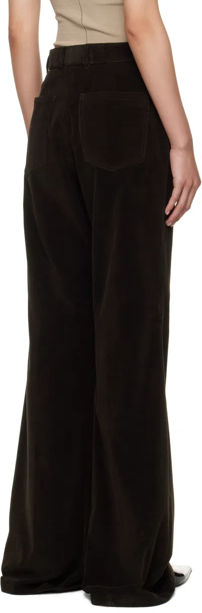 Ferragamo Sport Cotton-blend Flared Pants In Brown