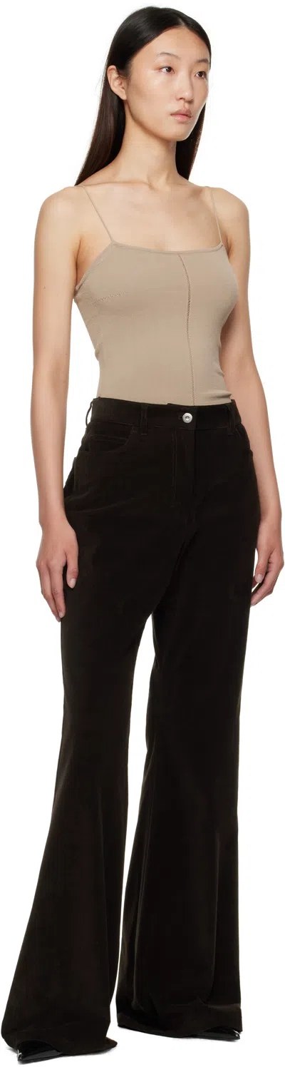 Ferragamo Sport Cotton-blend Flared Pants In Brown