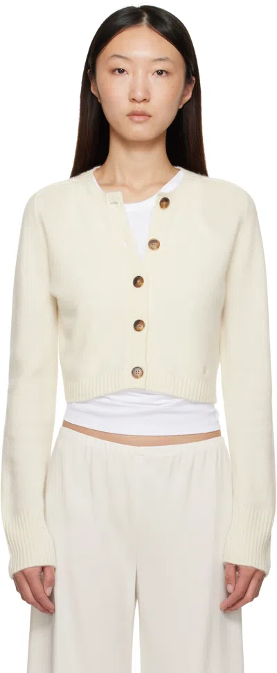 Loulou De Saison Off-white Zephir Cashmere Cropped Cardigan