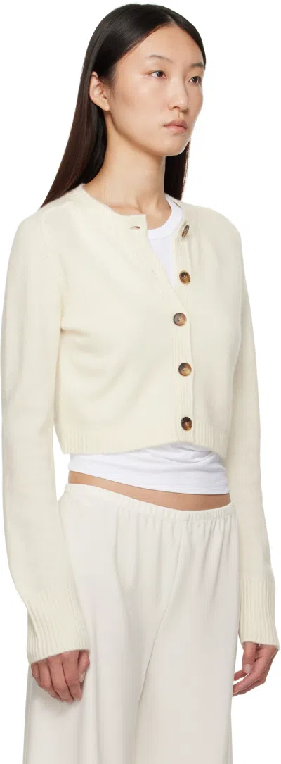 Loulou De Saison Off-white Zephir Cashmere Cropped Cardigan