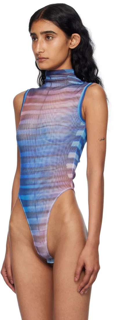 Jean Paul Gaultier Printed Striped Bodysuit
