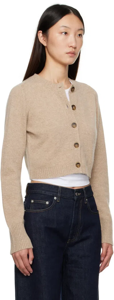 Loulou De Saison Beige Zephir Cashmere Cropped Cardigan