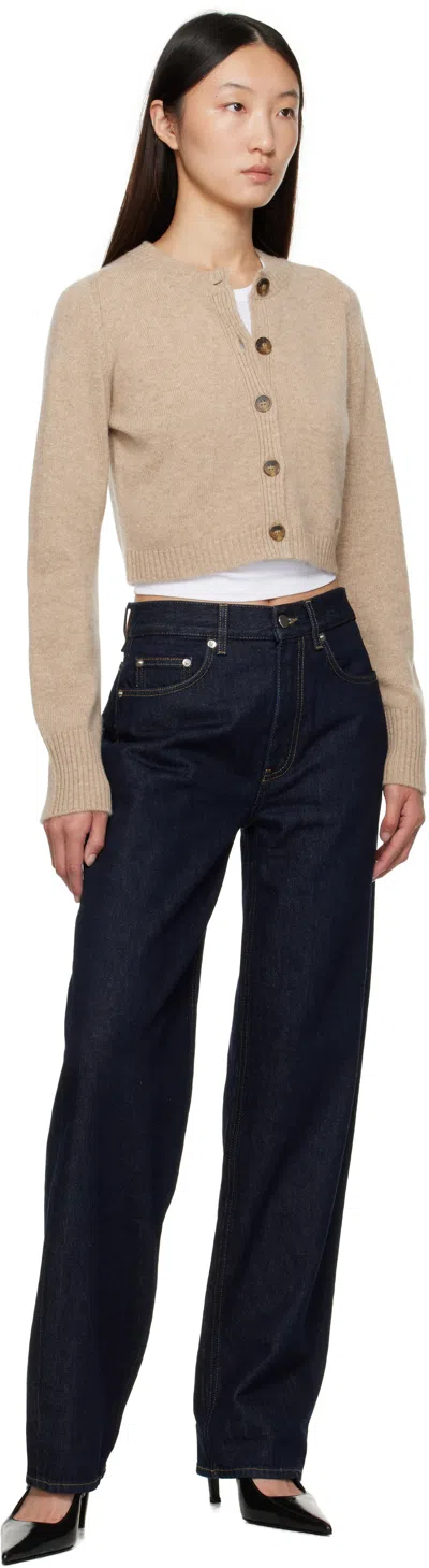 Loulou De Saison Beige Zephir Cashmere Cropped Cardigan