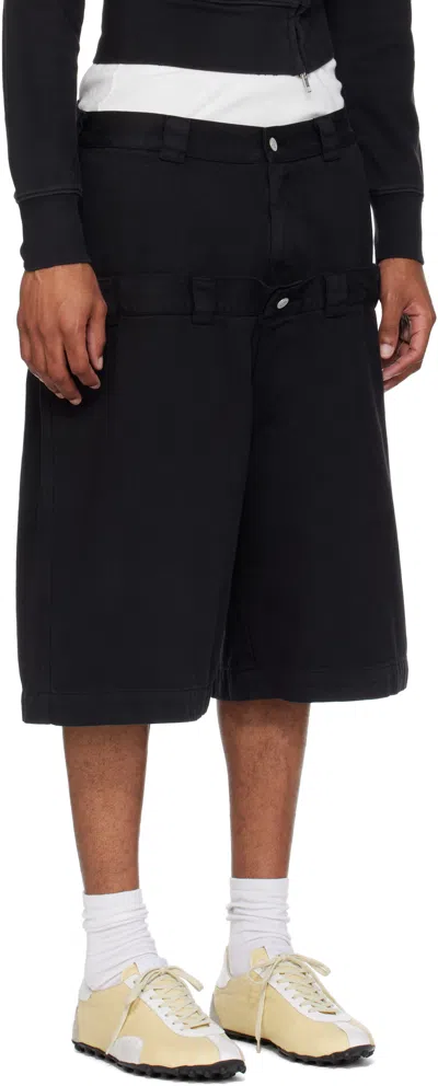 Abra Ssense Exclusive Black Double Shorts In Black