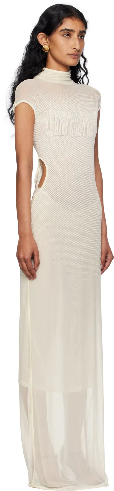 Jean Paul Gaultier Off-white Sleeveless Flock Maxi Dress