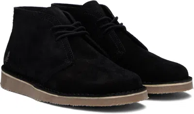 Fred Perry Black Hawley Suede Desert Boots