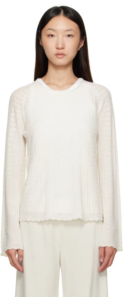 Loulou De Saison Off-white Greta Sweater In White