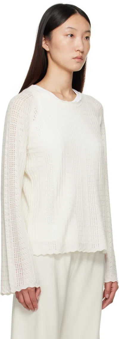 Loulou De Saison Off-white Greta Sweater In White