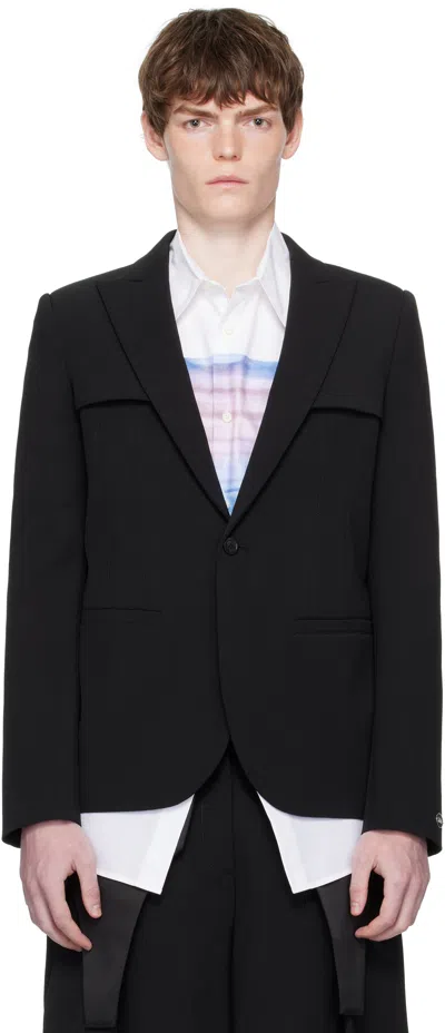 Jean Paul Gaultier Black Twill Blazer In Black