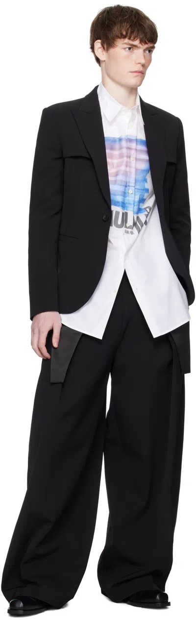 Jean Paul Gaultier Black Twill Blazer In Black