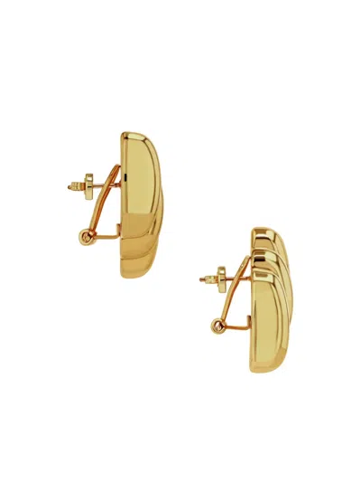 Anine Bing Diagonal Ribbed Earrings In Gold