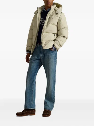 Polo Ralph Lauren Nylon Insulated Down Jacket In Neutral
