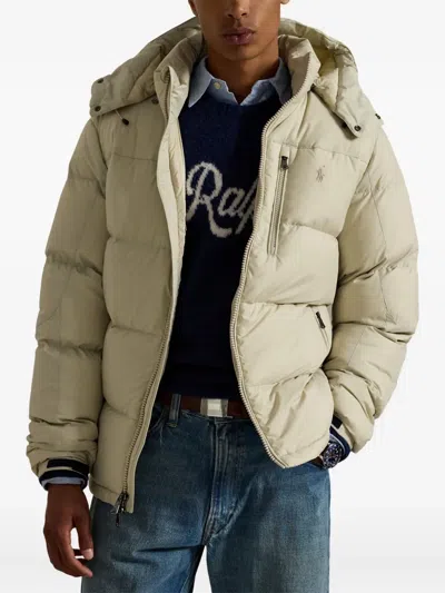 Polo Ralph Lauren Nylon Insulated Down Jacket In Neutral