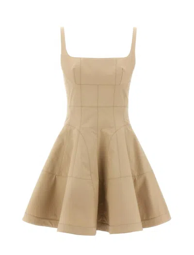 Giovanni Bedin Beige Pleated Dress In Neutral