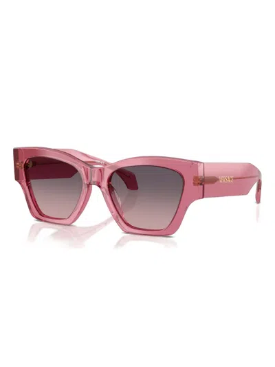 Versace Pink Gradient Square Ladies Sunglasses Ve4492u 551646 53 In Pink