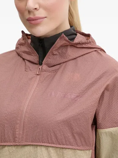 Adidas Originals Xploric Wind Grid-pattern Hooded Jacket In Neutral
