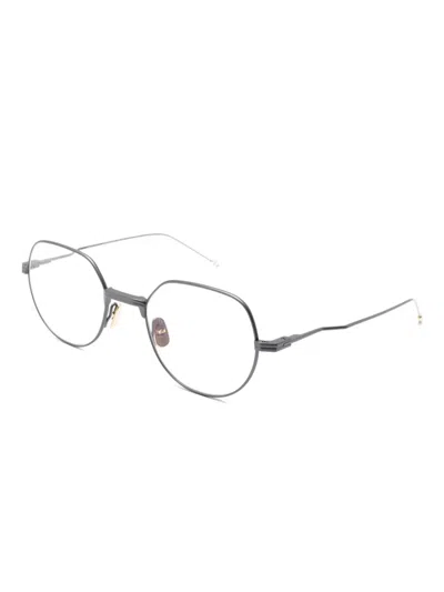 Thom Browne Round-frame Metal Glasses In Metallic