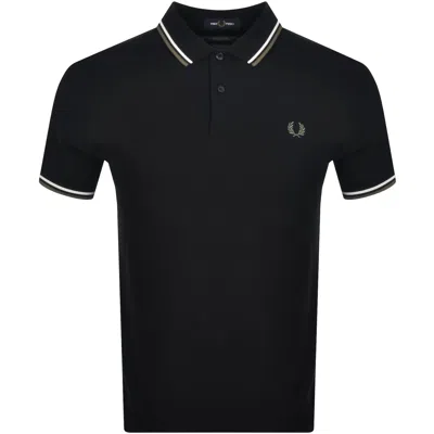 Fred Perry Twin Tipped Polo T Shirt Green In Black