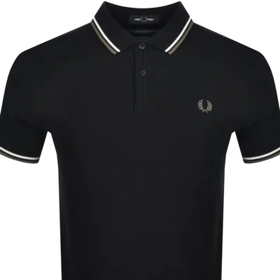 Fred Perry Twin Tipped Polo T Shirt Green In Black