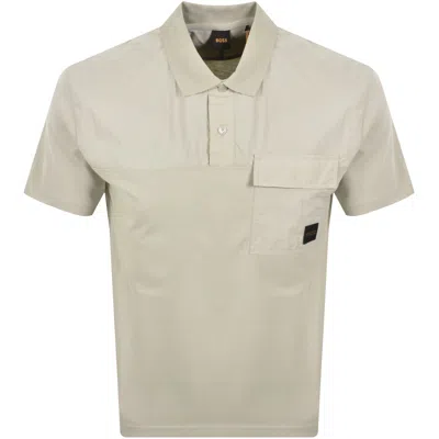 Boss Casual Boss Pe Panel Ss Polo T Shirt Beige