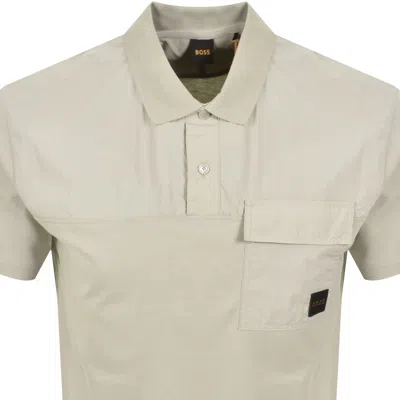 Boss Casual Boss Pe Panel Ss Polo T Shirt Beige