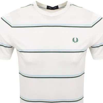 Fred Perry Fine Stripe T Shirt Snow White In Neutral