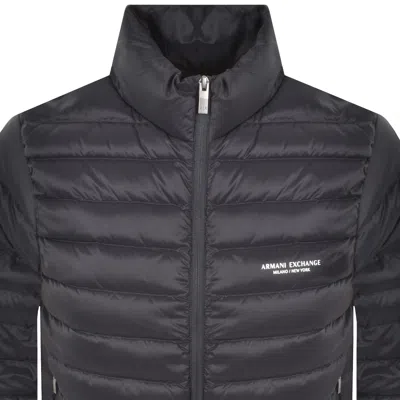 Armani Exchange Padded Down Jacket Navy In Black