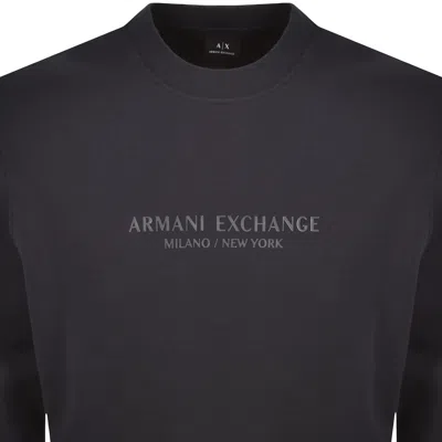 Armani Exchange Logo Sweatshirt Navy In Black