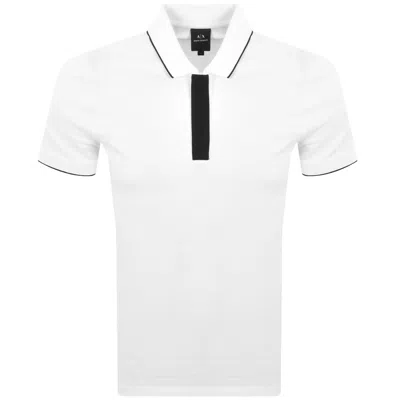 Armani Exchange Short Sleeved Polo White In White