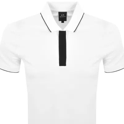 Armani Exchange Short Sleeved Polo White In White
