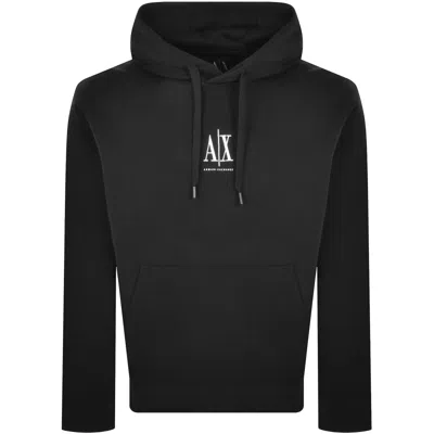 Armani Exchange Logo Hoodie Black In Black