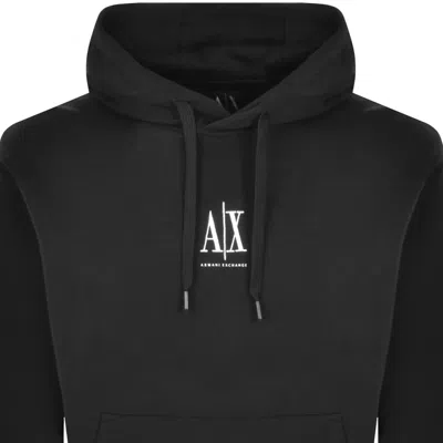 Armani Exchange Logo Hoodie Black In Black