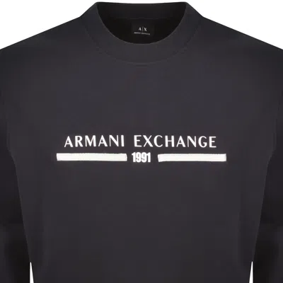 Armani Exchange Logo Sweatshirt Navy In Black