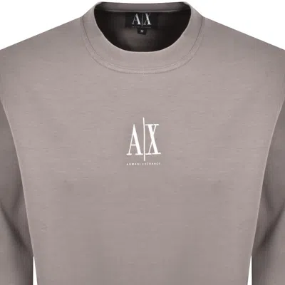 Armani Exchange Logo Sweatshirt Driftwood In Brown