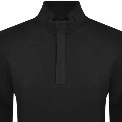 Armani Exchange Quarter Zip Sweatshirt Black In Black