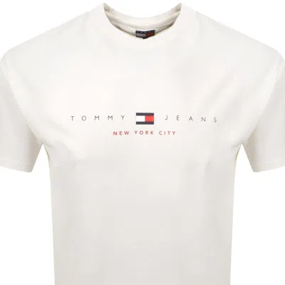 Tommy Jeans Flag Linear T Shirt White In White