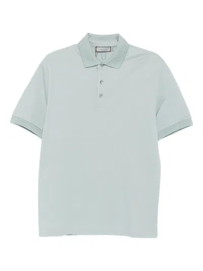 Canali Cotton Polo Shirt In Blue