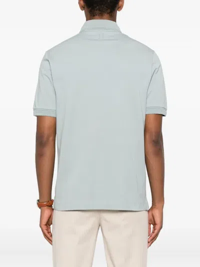 Canali Cotton Polo Shirt In Blue