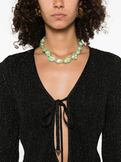 Akep Lurex-detail Cardigan In Black