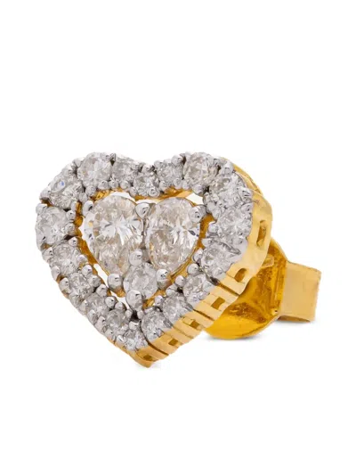 Munnu The Gem Palace 18k Yellow Gold Heart Diamond Earrings