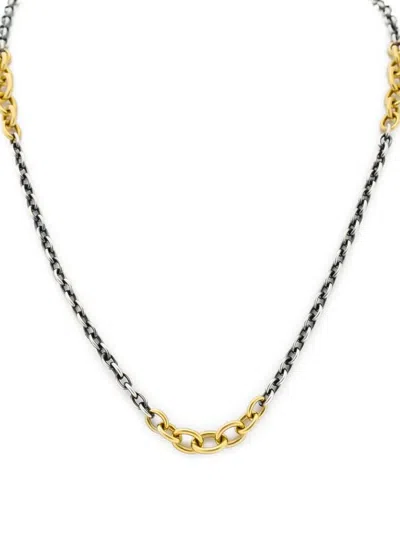 Sylva & Cie 18k Yellow Gold Two Tone Necklace In Silver