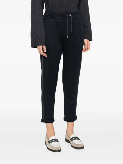 Brunello Cucinelli Monili-chain Track Pants In Blue