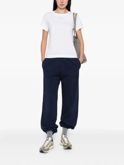 Pinko Logo-embroidered Cuffed Track Pants In Blue