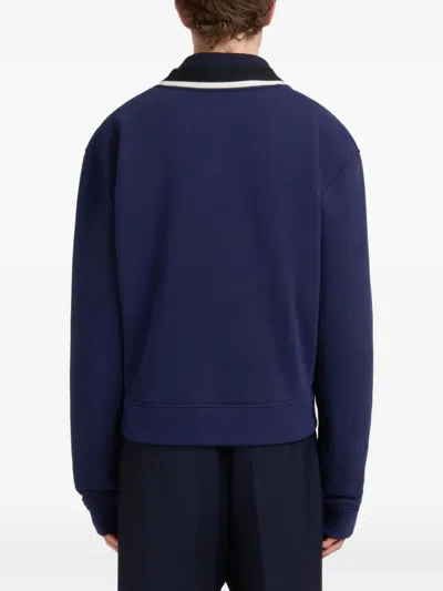 Marni Contrasting-trim Cardigan In Blue