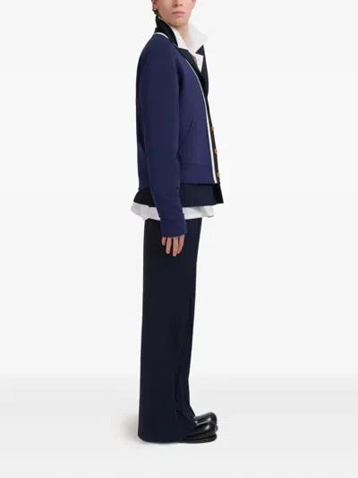 Marni Contrasting-trim Cardigan In Blue
