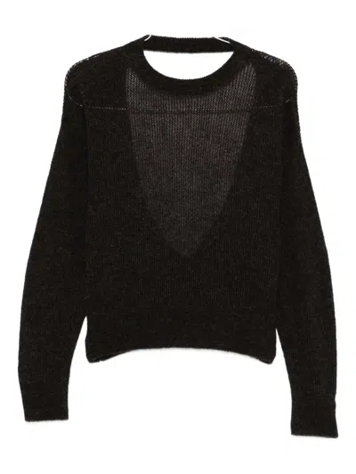 Haikure Open-back Sweater In Black
