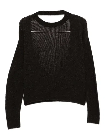 Haikure Open-back Sweater In Black